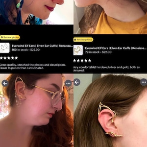 Everwind Elf Ears | Elf Ear Cuffs | Renaissance Festival | Elf Cosplay | Fairycore Jewelry | Ren Faire Outfit | Elven Wedding Jewelry image 3