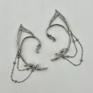 Everwind Elf Ears | Elf Ear Cuffs | Renaissance Festival | Elf Cosplay | Fairycore Jewelry | Ren Faire Outfit | Elven Wedding Jewelry Silver