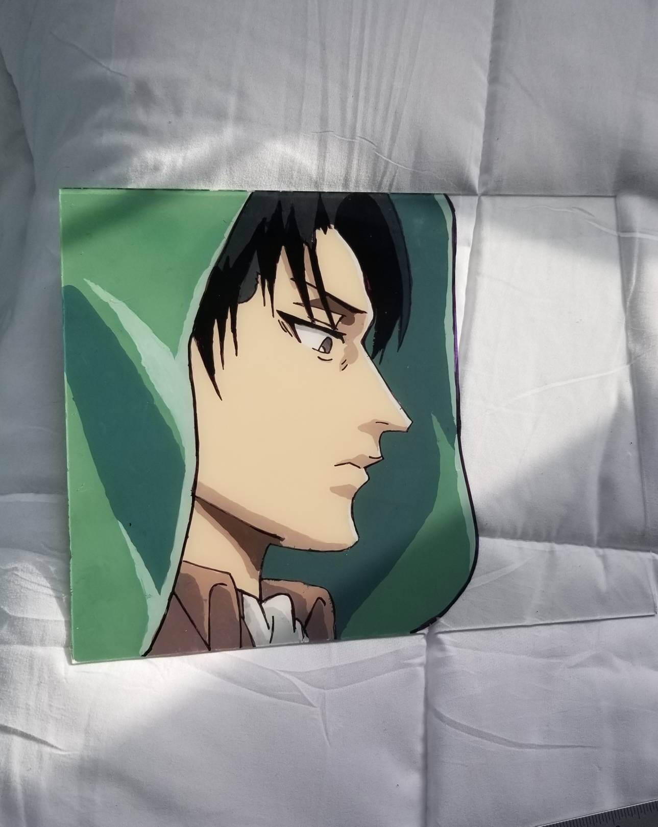 Levi Ackerman glass painting 11in x 8in Etsy