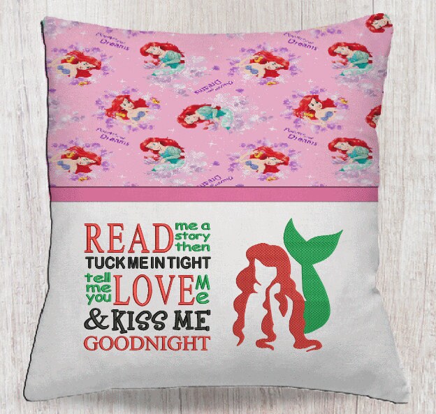 Read me a story with Mermaid embroidery 2 Designs 3 Sizes Etsy
