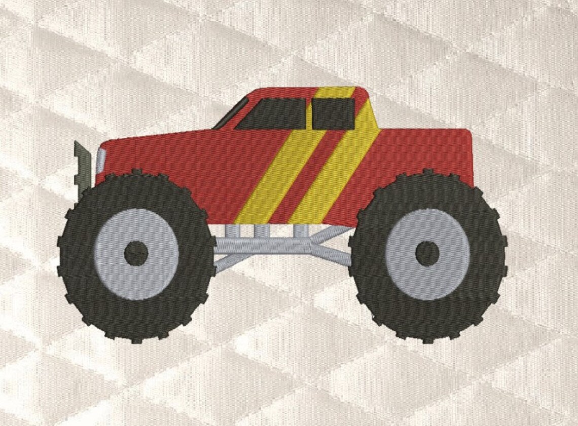 Monster truck embroidery Design 3 Sizes INSTANT D0WNL0AD | Etsy
