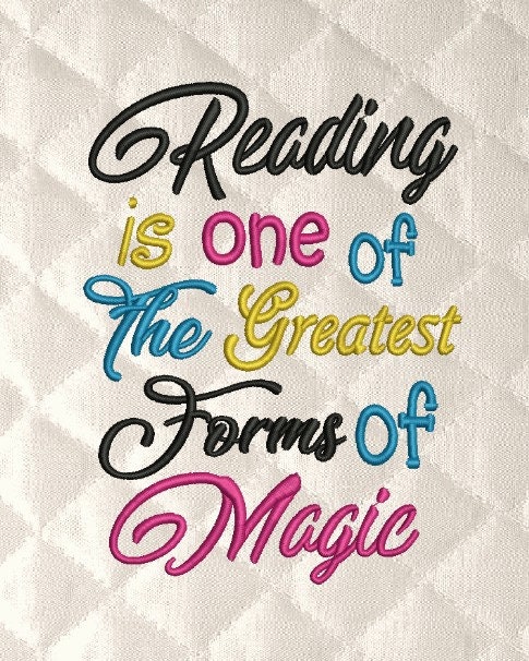 Reading Is One Embroidery