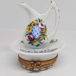 Antique Floral Pitcher Limoges Box