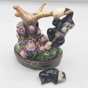 Monkey on Branch Limoges box