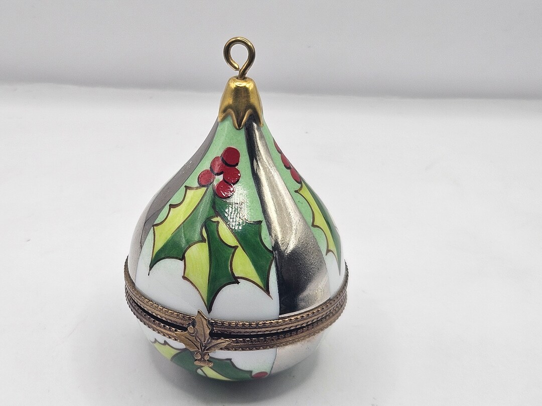 Vintage Teardrop Christmas Ornament Limoges Box Etsy