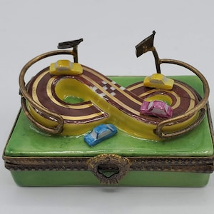 Antique Kids Racetrack  Limoges Box