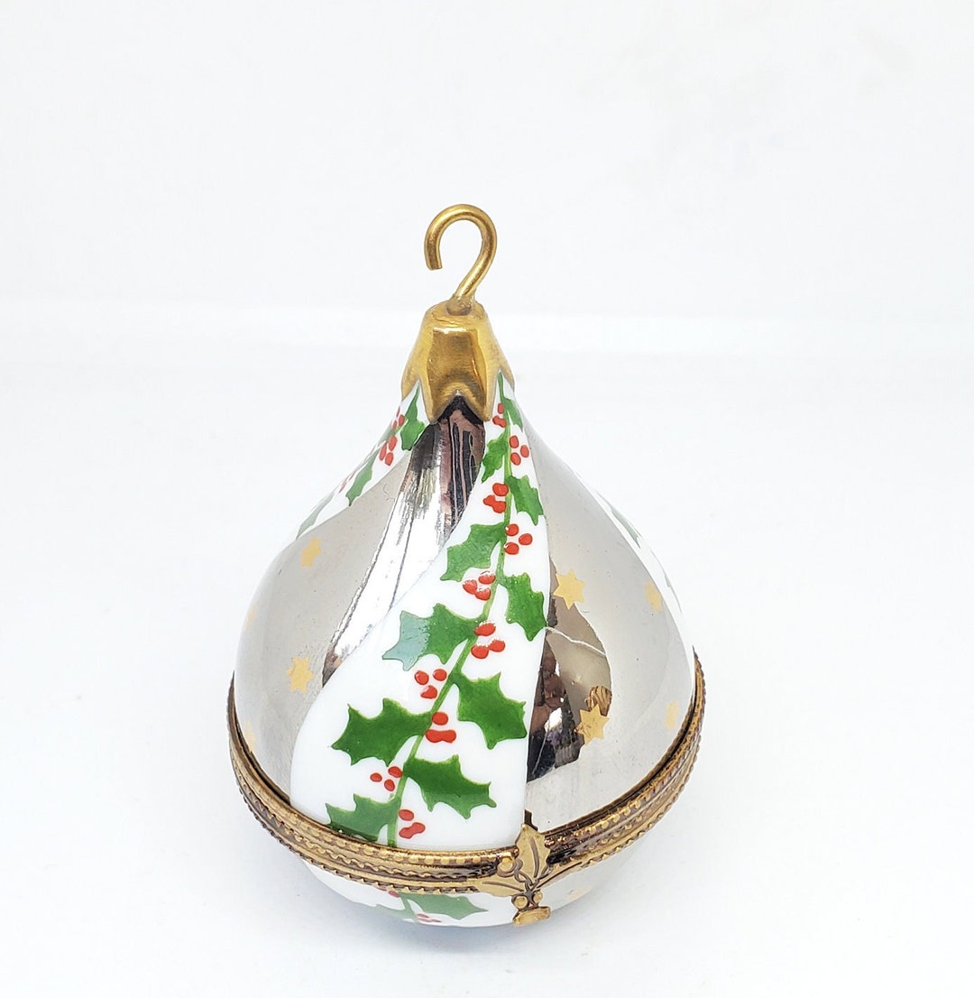 Vintage Teardrop Christmas Ornament Limoges Box Etsy