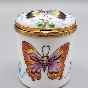 Rochard Butterfly Stamp Holder Limoges Box