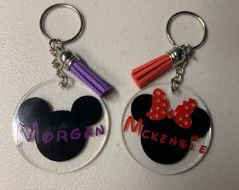 Monogram Mickey ears custom acrylic keychain