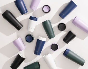 Ceramic Lined Travel Mug | Leak-Proof Insulated Coffee Cup | 360 Lid | 8oz 12oz 16oz | bru