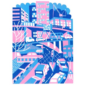 Anderston Glasgow Linocut Print