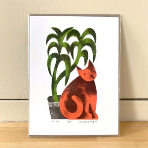 Cat Silkscreen Print