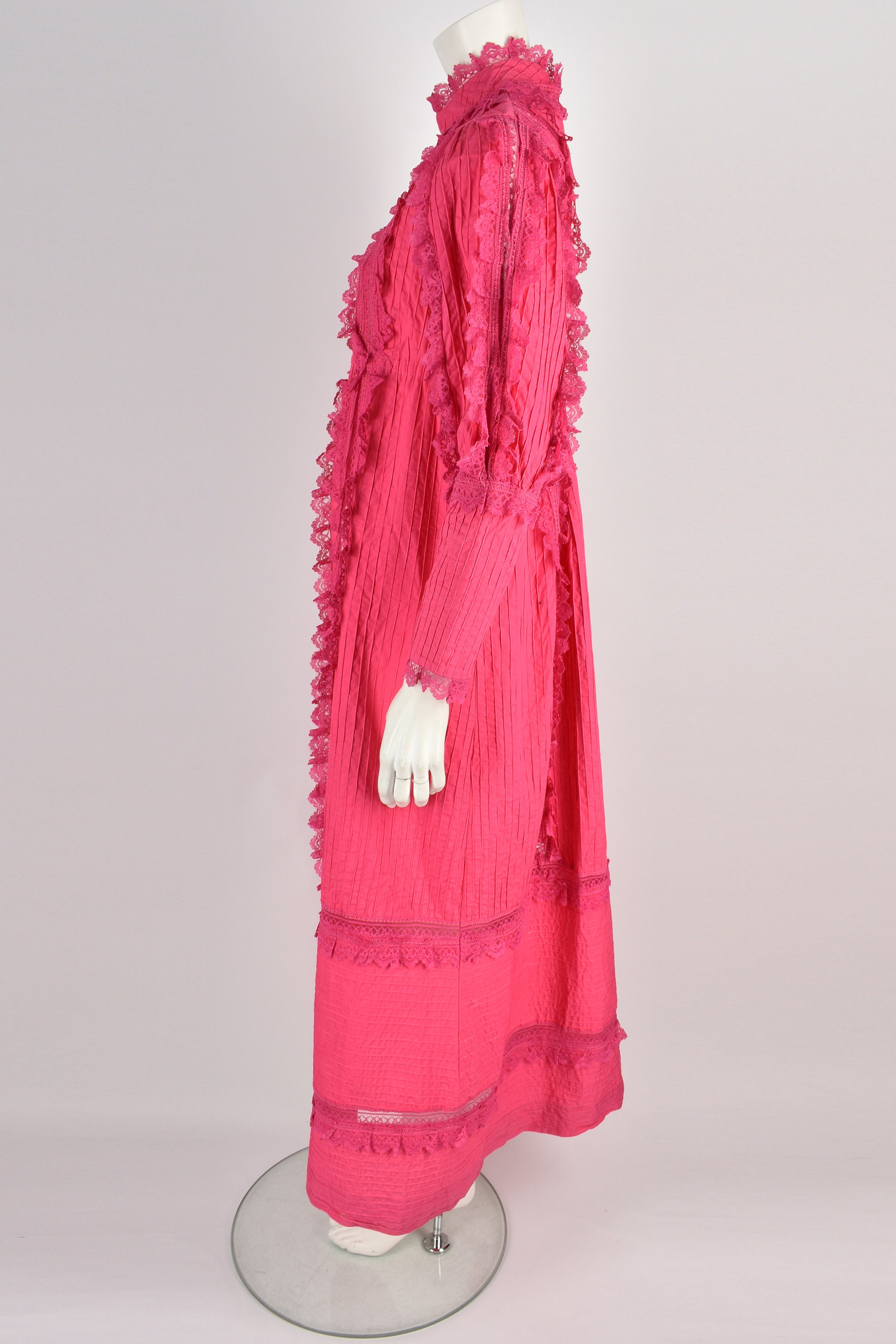 AI　70s Pale Pink Mexican Dress VINTAGE 70s Bright Pink Mexican Dress L - Etsy