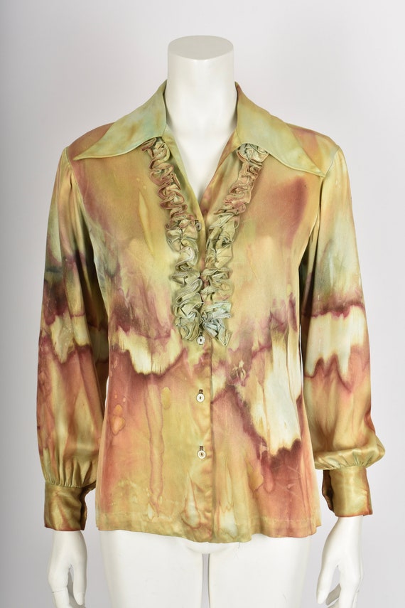 MARDI MODES MENS unisex 70s crepe de chine tie dye