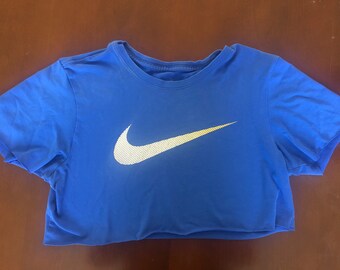 royal blue nike crop top