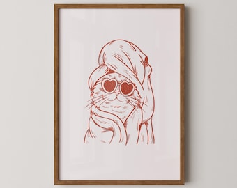Cool cat print | Funny cat | Cat gift | Cat lover | Cat art | Wall art