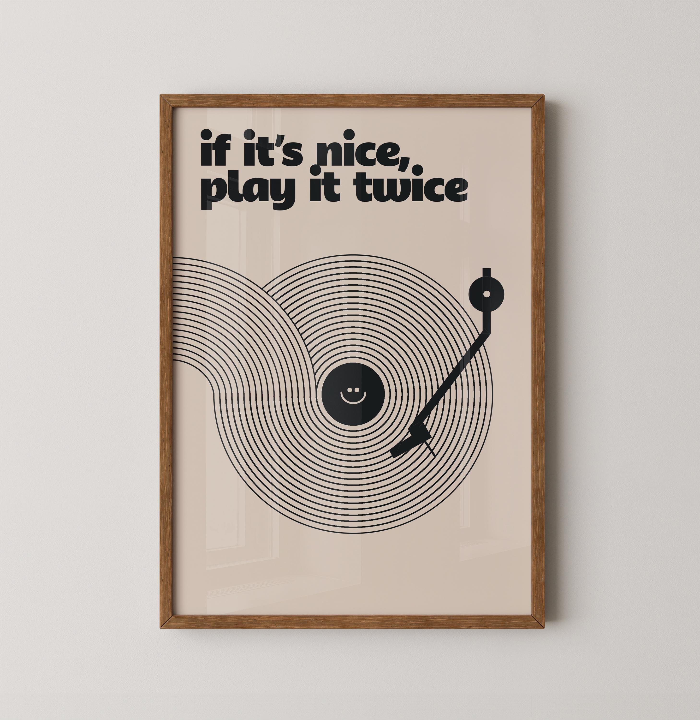 If It's Nice Play It Twice | Music Print | Music Wall Art | Poster