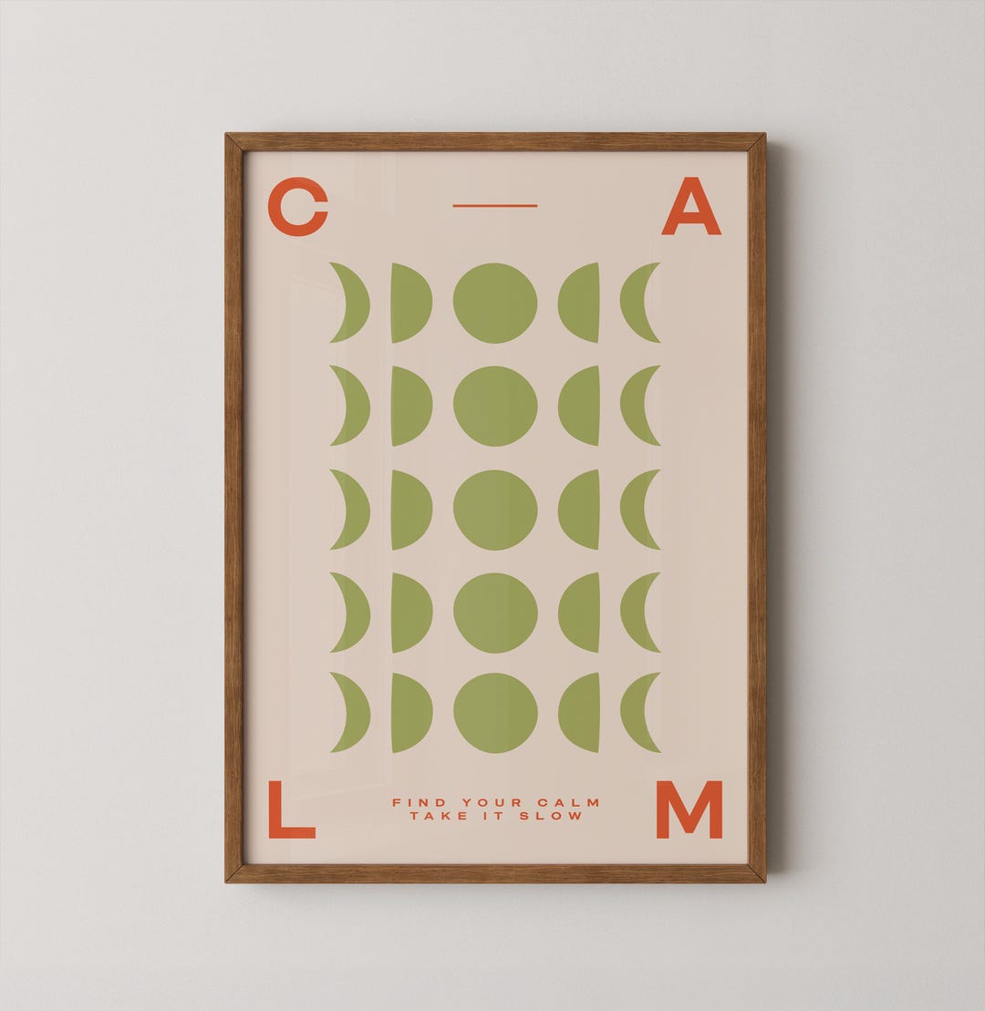 Calm Print | Calm Poster | Art | Gift | Font | Gallery Wall - Etsy