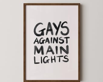 Impressão "Gays contra luzes principais" | LGBTQ | Arte gay | Engraçado | Presente gay