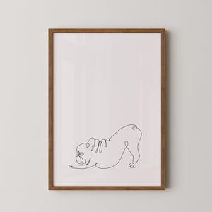 Stretchy Frenchie | Dog Line Art | Minimal Wall Art | Scandinavian Print | Minimal Poster Print | Sketch Art