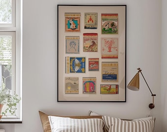 Matchbox print | Wall art | Matches | Matches print | Matchbox art | Vintage art