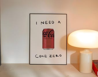 Coke Zero Print | Coca Cola Zero Art | Gallery Wall | Art | Poster
