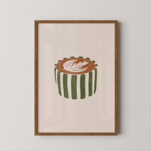 Platt vitt tryck | Kaffekonst | Kaffeposter | Kaffegåva | Kökskonst