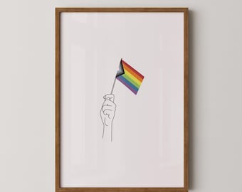 Progress Pride Flag | Pride | LGBTQIA | LGBT | Art | Gay Art | Pride Poster