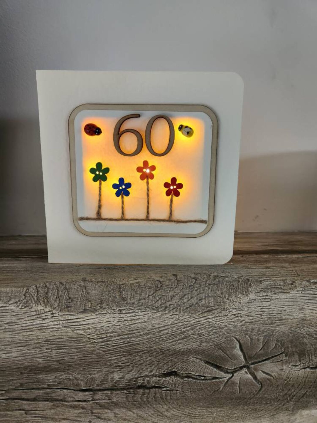 Light up 60th Birthday Card - Etsy UK