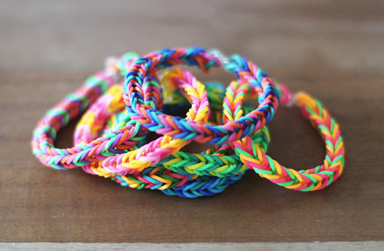 Rainbow Friendship Loom Bracelets - Etsy