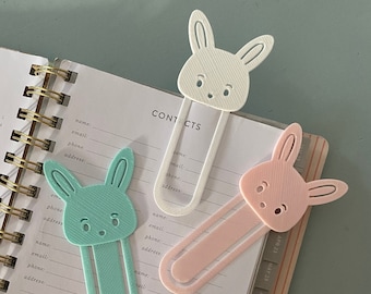 Cute Bunny Bookmark, Kawaii Rabbit Bookmark, Gift for Book Lovers, Bookworm Gift, Stationary, 3D Printed Bookmark, Easter Gift Idea