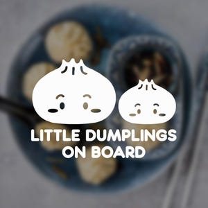 Baby on Board Decal, Little Dumplings on Board, Dumpling Decal, Sticker Sign for Car, Vinyl Sticker, Soup Dumpling, Dumpling Baby Shower