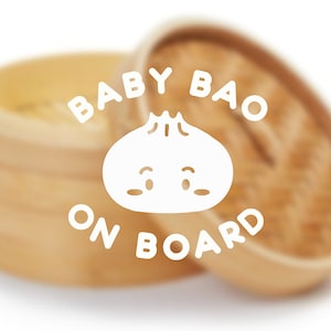 Baby on Board Decal, Baby Bao on Board, Baby Dumpling Decal, Decal Sticker Sign for Car, Vinyl Sticker, Soup Dumpling, Dumpling Baby Shower