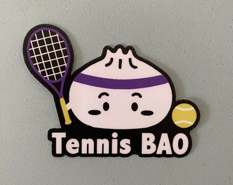 Tennis BAO Sticker, Tennis Stickers, Asian Food Pun Stickers, Vinyl, Waterproof, Tennis Gift, Tennis Coach Gift, Gift for Tennis Players