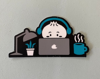 Bao Laptop Sticker, Laptop Stickers, Asian Food Pun Stickers, Vinyl, Waterproof, Cute Dumpling Stickers, Gift for Students