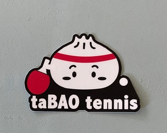 TaBAO Tennis Sticker, Ping Pong Stickers, Asian Food Pun Stickers, Vinyl, Waterproof, Table Tennis Gifts, Sports Stickers