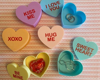 3D Printed Valentine's Day Conversation Hearts Gift Boxes, Heart Shaped Box, Candy Hearts, Pastel Heart, Be Mine, Kiss Me, I Love You
