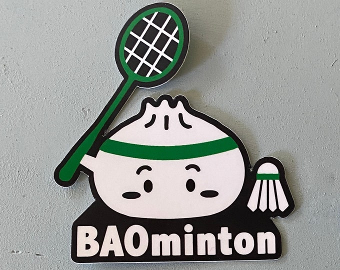 Baominton Sticker, Badminton Stickers, Asian Food Pun Stickers, Vinyl ...
