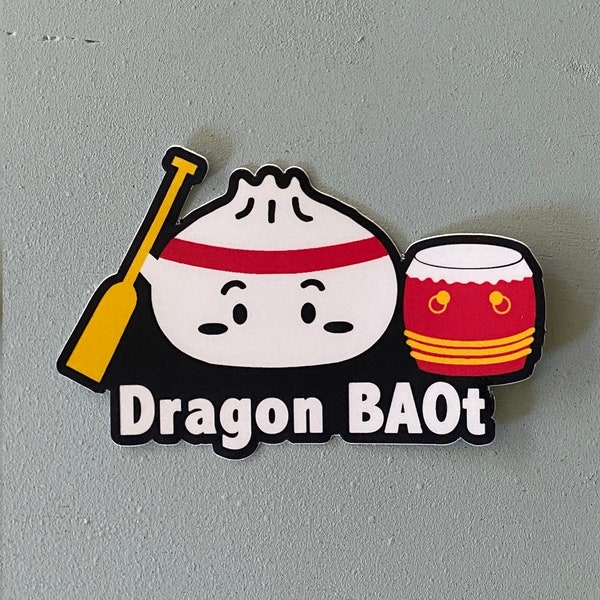 Dragon BAOt Sticker, Dragon Boat Stickers, Asian Food Pun Stickers, Vinyl, Waterproof, Dragon Boat Paddle Sticker, Sports Stickers