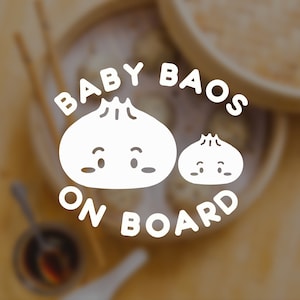 Baby on Board Decal, Baby Baos on Board, Baby Dumpling Decal, Decal Sticker Sign for Car, Vinyl Sticker, Soup Dumpling, Dumpling Baby Shower