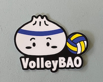 VolleyBAO Sticker, Volleyball Stickers, Asian Food Pun Stickers, Vinyl, Waterproof, Unique Volleyball Gifts, Volleyball Coach Gift