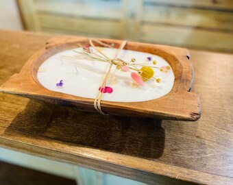 FRESH BASIL Scented Wood Euro Bowl Candle.