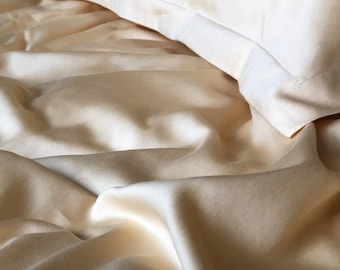 Gold Flat Sheet, Natural 100% Cotton, Sateen, Queen, Full, Twin, Single, Double, and Custom sizes. Smooth cozy bed sheets for gift
