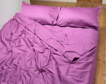 Sateen Duvet Cover Set Berries: 100% Natural Cotton, OEKO-TEX Certified, 3pcs