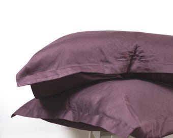 Plum Pillowcase 100% Cotton Smooth Cozy Sateen Gift for Women Envelope closure pillow cover in Queen, King, Euro, Standard, Custom sizes