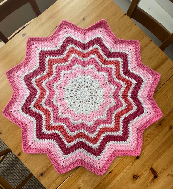 Crochet Star Blanket Pink and White Handmade Newborn Gift Pram Blanket Cot Blanket Car Seat Blanket Etsy UK