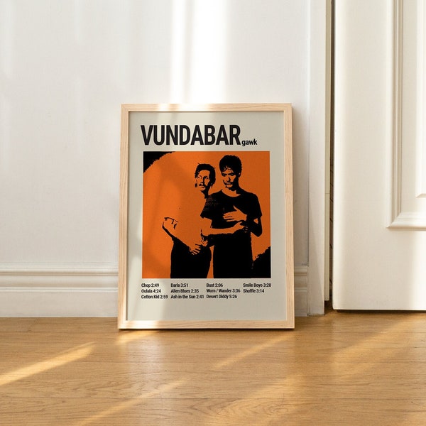 Vundabar Poster Digital Download, Indie Rock Band Poster, Music Poster, Vintage Aesthetic, Indie, Band Poster, Vundabar, Gawk, Album Poster