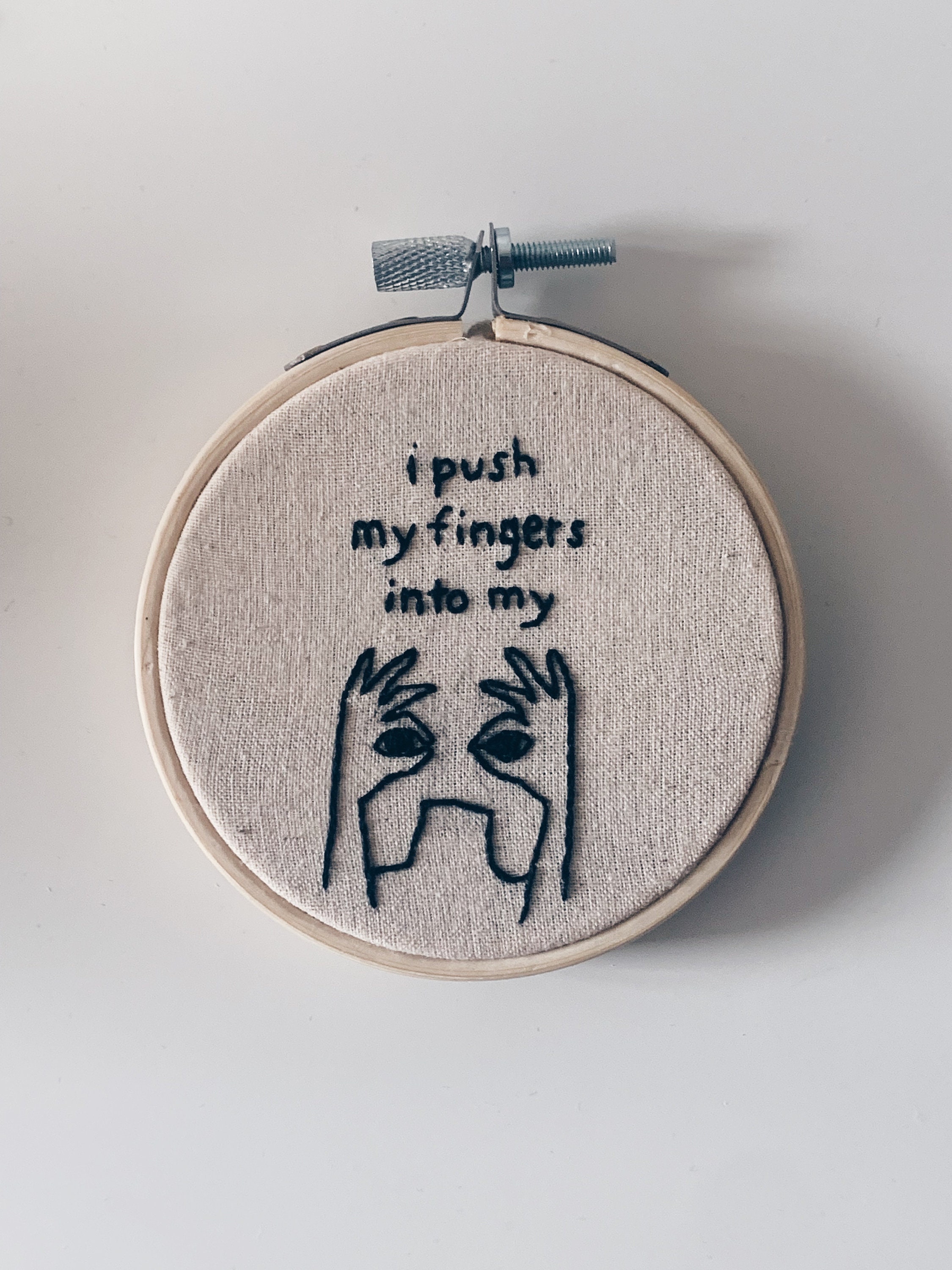 I Push My Fingers Into My Eyes 3 Inch Embroidery Hoop Art Slipknot Etsy