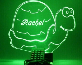 Schildkröte Animal Night Light Up Tischlampe LED Personalisiert Frei graviert Namensschildkröte, It es Wow, mit Fernbedienung, 16 Farben, tolles Geschenk