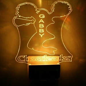 Cheerleader Night Light Multi Color Personalized LED Wall Plug-in Cool-Touch Smart Dusk to Dawn Sensor Children&#39;s Bedroom Hallway Super Cool